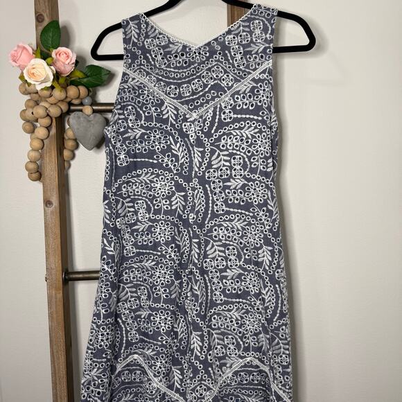 Sundance Embroidered Marceline Dress Blue White Size‎ Small - Picture 2 of 10